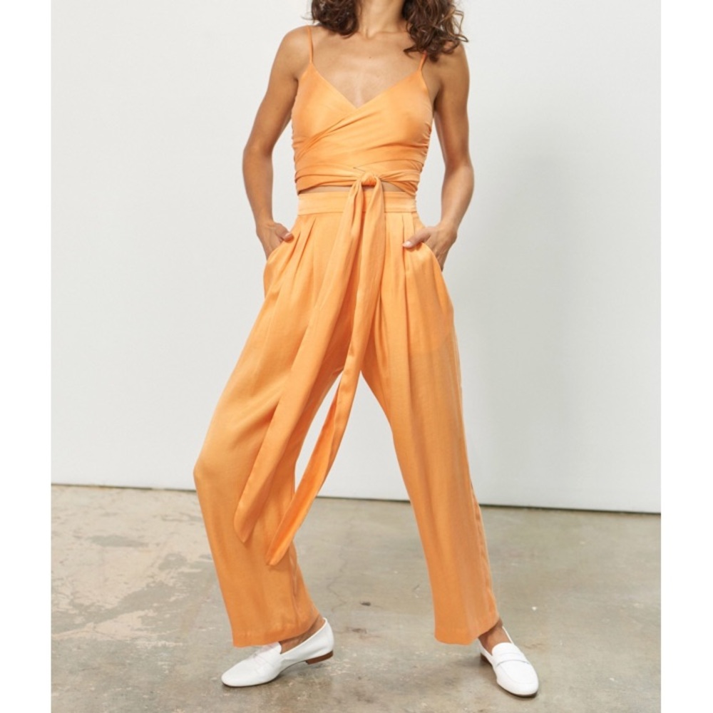 Mara Hoffman Audre High Waist Pants Pleated Pocket